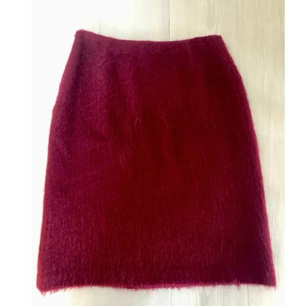 Vintage Y2K Ann Klein Moher kneelength skirt in burgundy size 10